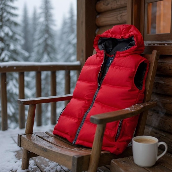 I. Spiewak & Sons Women's Down Vest | Red & Black | Size Small Cabincore - Picture 5 of 13